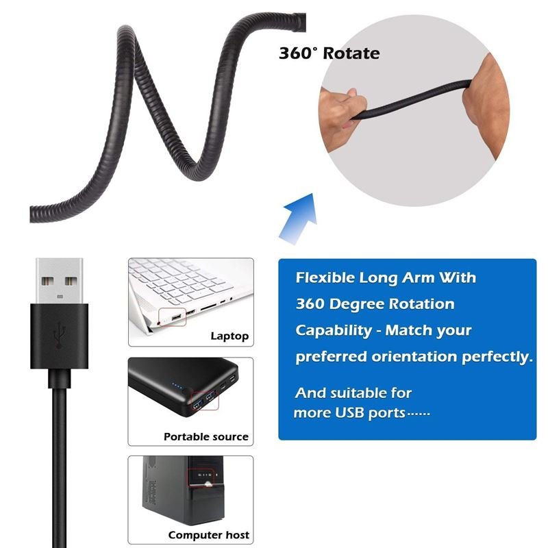 Das UNIQ Selfie Ring Light verfügt über eine LED mit Helligkeitsregelung und flexible, um 360° drehbare Arme. Es lässt sich leicht biegen und eignet sich perfekt für Streaming, Vlogging, YouTube und Make-up – kompatibel mit Laptops und tragbaren Stromquellen.