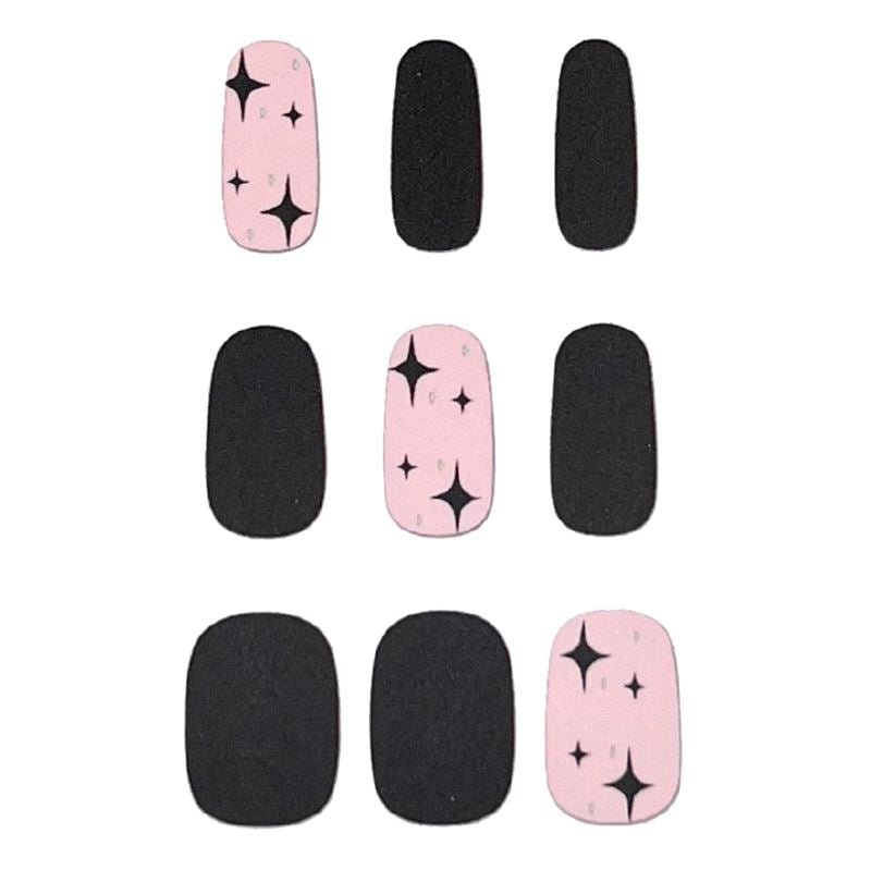 Halbgehärtete Gel-Nagelaufkleber / Selbstklebender Nagellack – Black Star (JK – 255) – | Fashiongirl