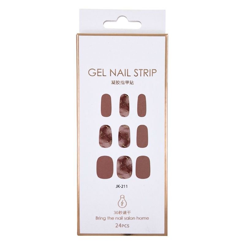 Halbgehärtete Gel-Nagelsticker / Selbstklebender Nagellack – Golden Taupe (JK – 211) – | Fashiongirl