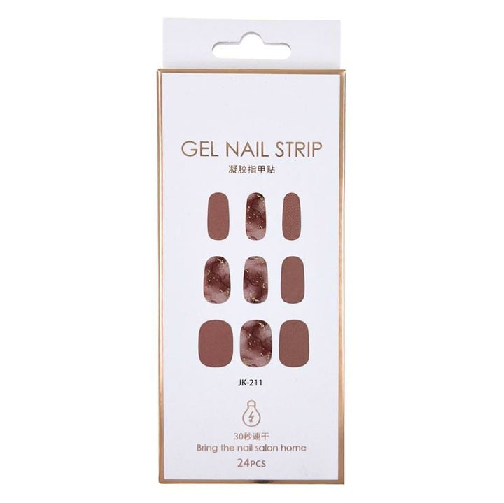 Halbgehärtete Gel-Nagelsticker / Selbstklebender Nagellack – Golden Taupe (JK – 211) – | Fashiongirl