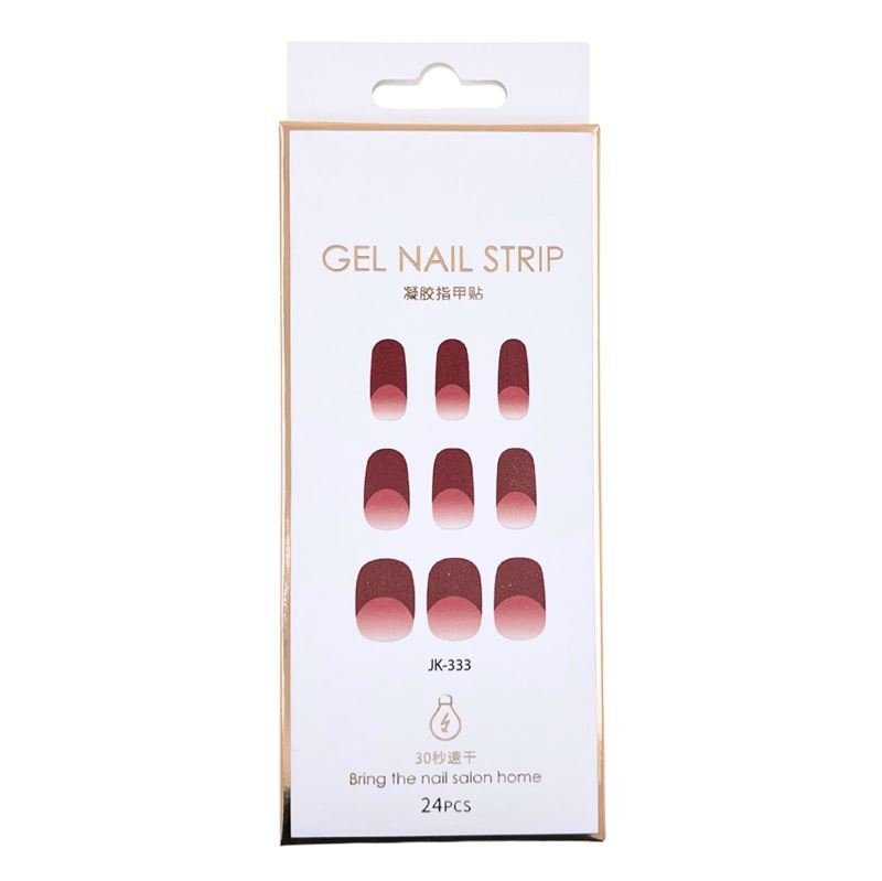 Halbgehärtete Gel-Nagelsticker / Selbstklebender Nagellack – Red French Ombre (JK – 333) – | Fashiongirl