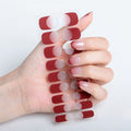 Halbgehärtete Gel-Nagelsticker / Selbstklebender Nagellack – Red French Ombre (JK – 333) – | Fashiongirl