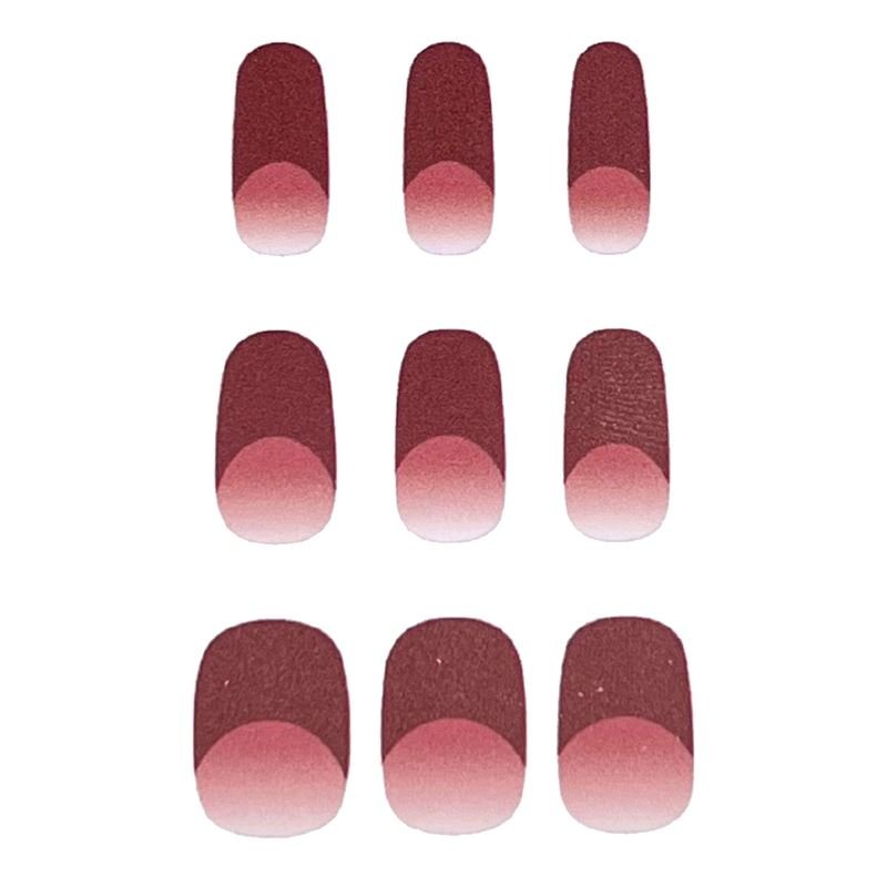 Halbgehärtete Gel-Nagelsticker / Selbstklebender Nagellack – Red French Ombre (JK – 333) – | Fashiongirl