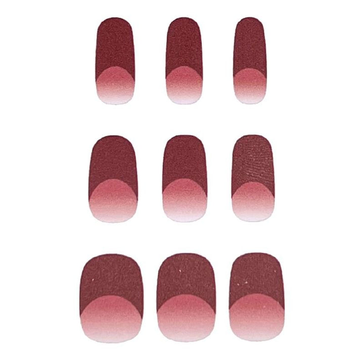 Halbgehärtete Gel-Nagelsticker / Selbstklebender Nagellack – Red French Ombre (JK – 333) – | Fashiongirl