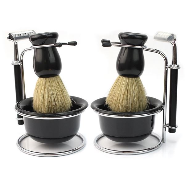 Rasier-Set für Männer mit Rasierer, Pinsel und Schale – Haaraccessoires | Fashiongirl