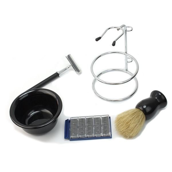 Rasier-Set für Männer mit Rasierer, Pinsel und Schale – Haaraccessoires | Fashiongirl