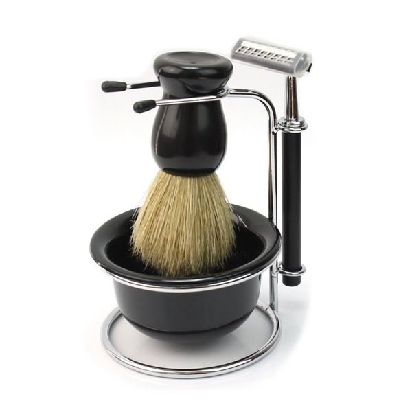 Rasier-Set für Männer mit Rasierer, Pinsel und Schale – Haaraccessoires | Fashiongirl