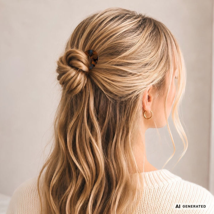 SOHO Apolline French U-shaped Hairpin - Amber Blue – image 4