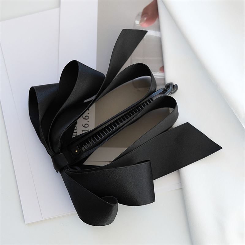 SOHO Bona Bow Banana Hair Clip - Black - Hair Accessories | Fashiongirl