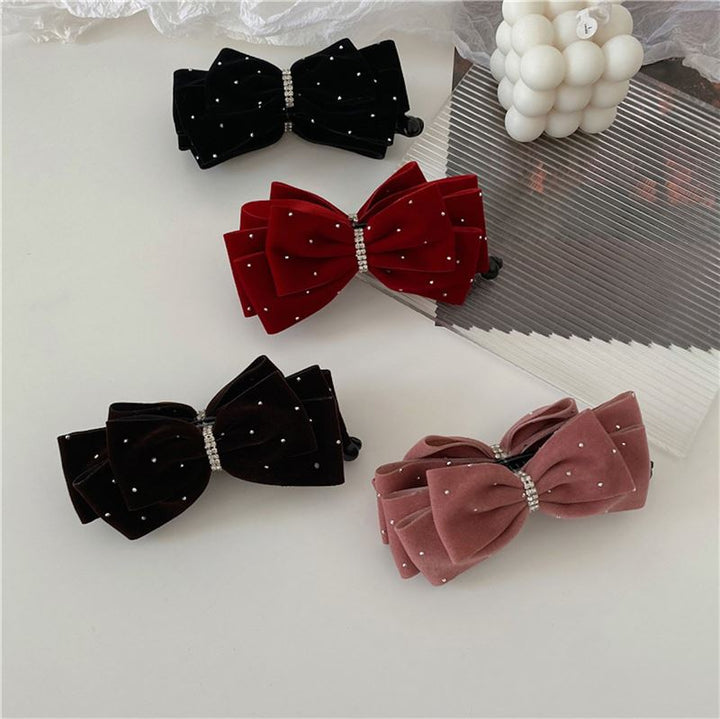 SOHO Cady Bow Banana Hair Clip - Red - Hair Accessories | Fashiongirl