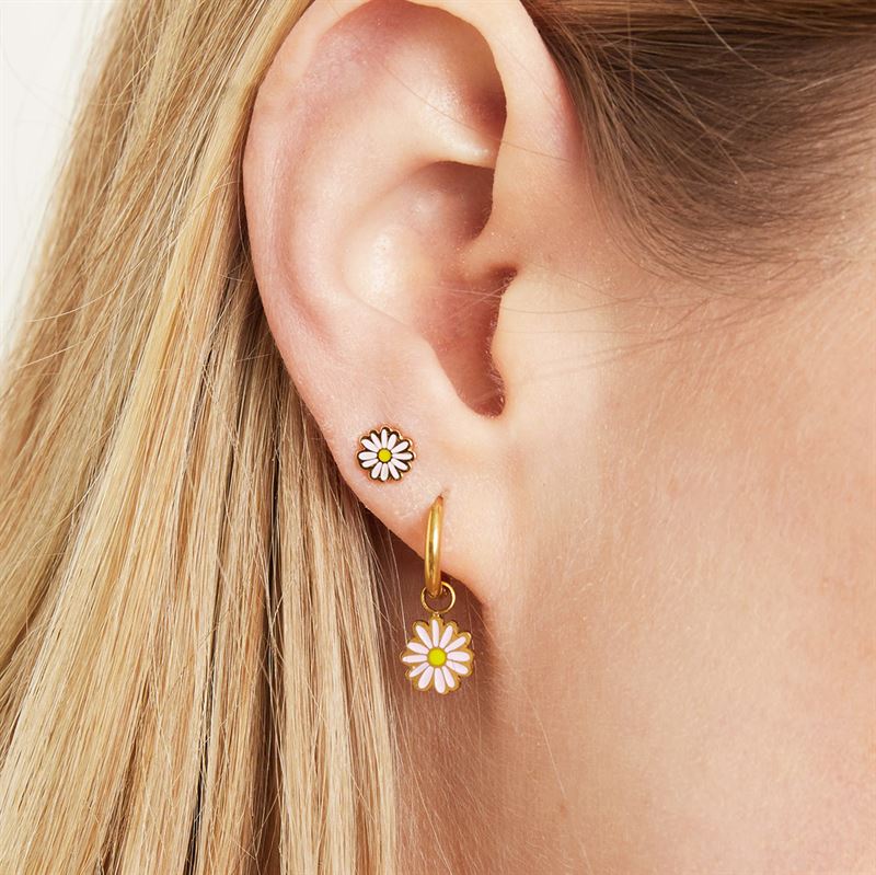 SOHO Daisy Hoop Ohrringe – Gold/Rosa – | Fashiongirl