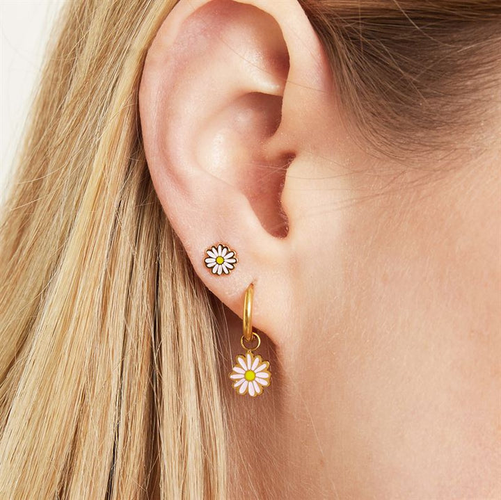 SOHO Daisy Hoop Ohrringe – Gold/Rosa – | Fashiongirl