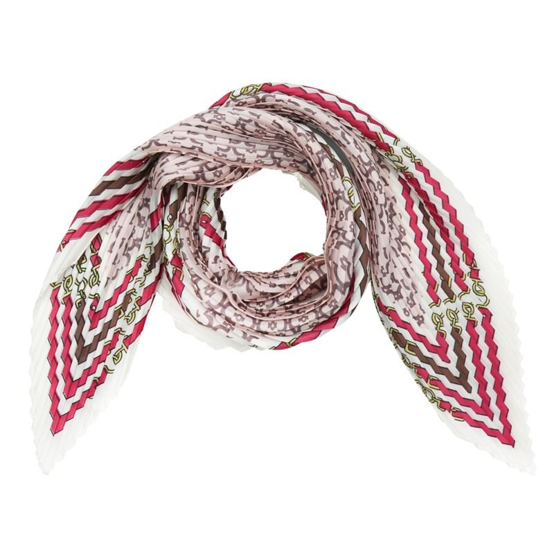 SOHO Diamond Schal 70 x 70 cm – Weiß/Rot – | Fashiongirl