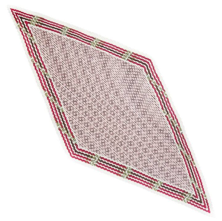 SOHO Diamond Schal 70 x 70 cm – Weiß/Rot – | Fashiongirl