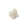 Die SOHO Hara Mini Hair Claw – Beach von SOHO ist eine kleine, pastellfarbene, schillernde Haarspange mit abgerundetem Design und goldenem Scharnier für sicheren Halt, abgebildet vor weißem Hintergrund.