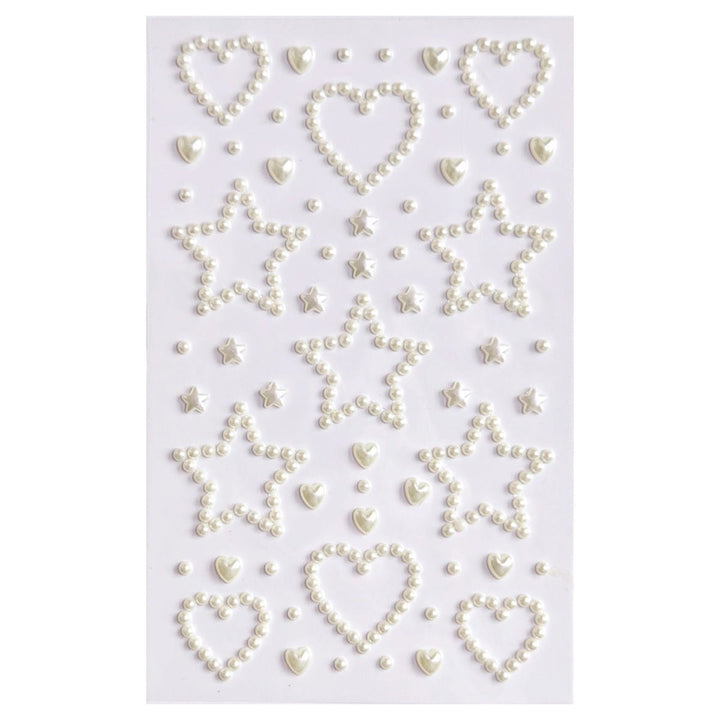 SOHO Hearts & Stars Klebeperlen für Gesicht, Make-up, Nägel, Körper, Bastelarbeiten – Weiß – | Fashiongirl