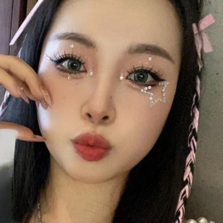 SOHO Hearts & Stars Selbstklebende Strasssteine für Gesicht, Make-up, Nägel, Körper, Bastelarbeiten – Silber – | Fashiongirl