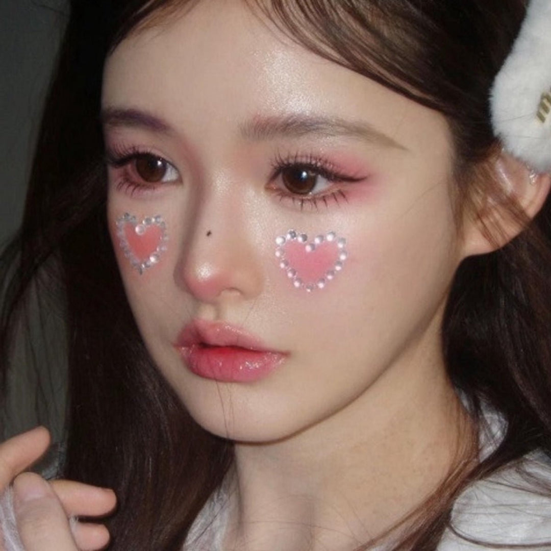 SOHO Hearts & Stars Selbstklebende Strasssteine für Gesicht, Make-up, Nägel, Körper, Bastelarbeiten – Silber – | Fashiongirl