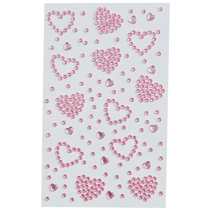 SOHO Hearts Self Adhesive Facial Rhinestones for face, makeup, nails, body, crafts - Pink - | Fashiongirl