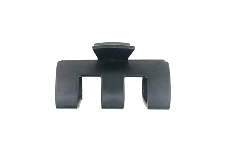 The SOHO Hollow Hair Claw in black, featuring three open prongs and a spring hinge, is shown from the front against a white background.