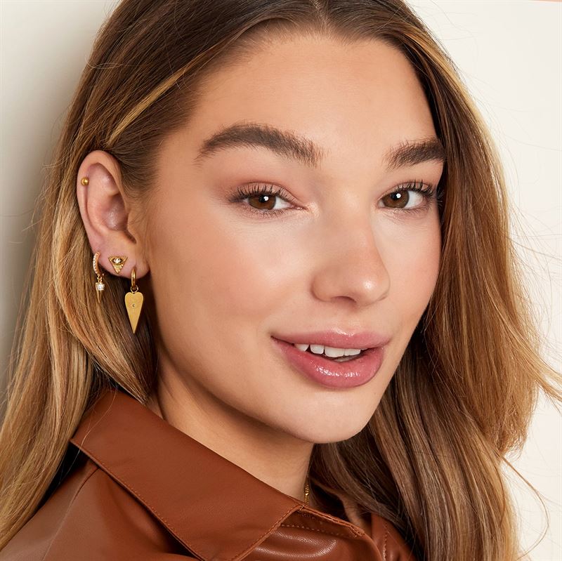 SOHO Creolen mit Allsehenden-Auge-Anhänger – Gold – | Fashiongirl