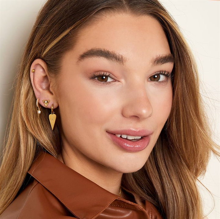 SOHO Creolen mit Allsehenden-Auge-Anhänger – Gold – | Fashiongirl
