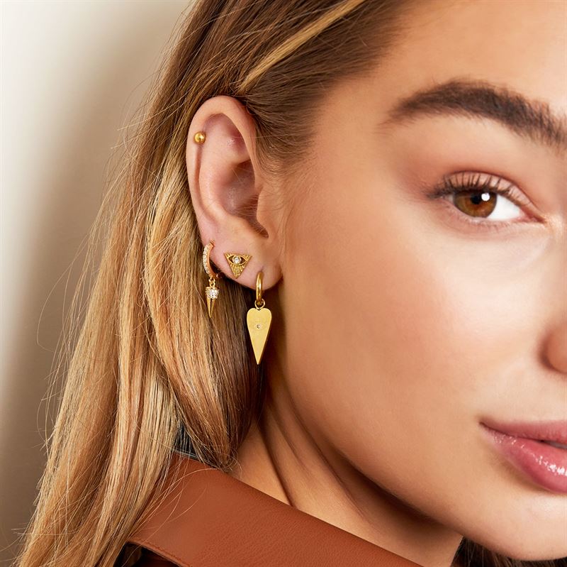 SOHO Creolen mit Allsehenden-Auge-Anhänger – Gold – | Fashiongirl