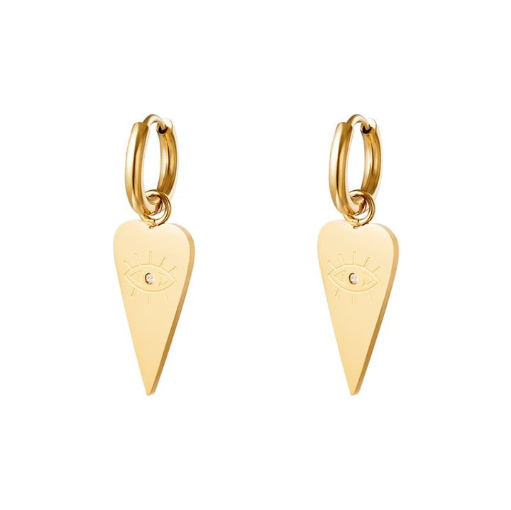 SOHO Creolen mit Allsehenden-Auge-Anhänger – Gold – | Fashiongirl