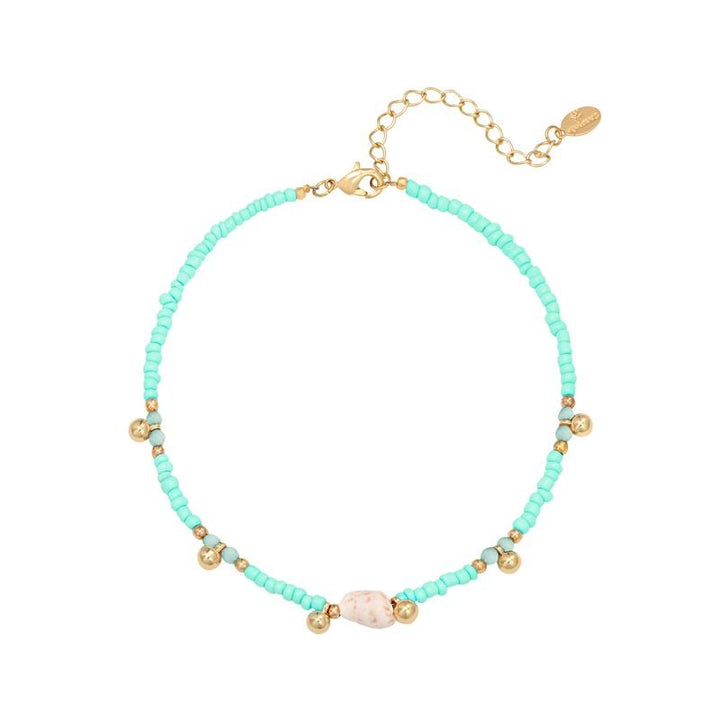 SOHO Ila Pearl Fußkettchen – Türkis – | Fashiongirl