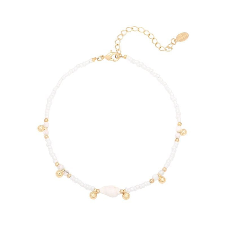 SOHO Ila Pearl Fußkettchen – Weiß – | Fashiongirl