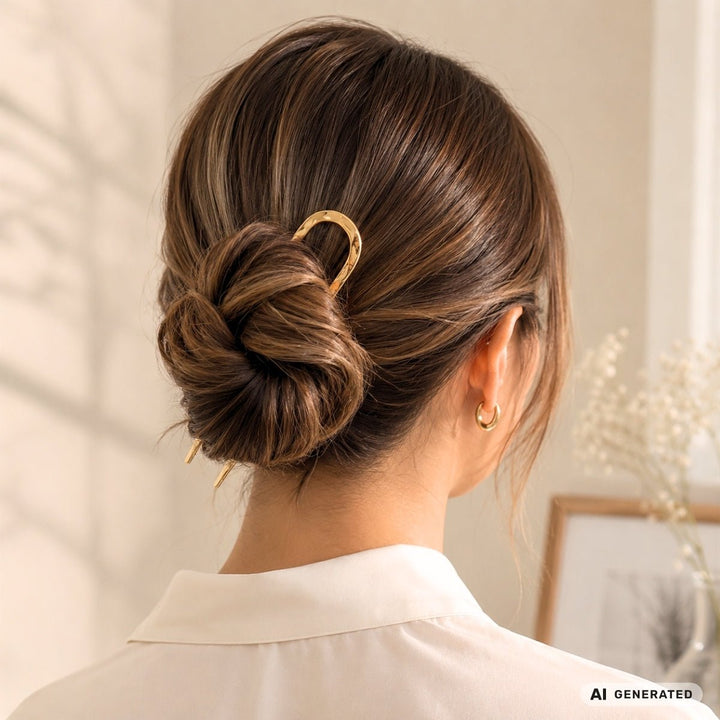 SOHO Itzel XL U-Shaped Hairpin for Buns and Updos - Gold – image 2
