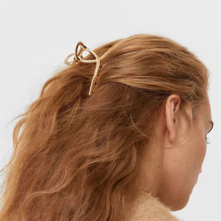 SOHO Iva Metal Hair Claw - Gold - Hair Accessories