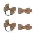 SOHO Kirby Bow Haargummis und Haarspangen – Hellbraun – Haaraccessoires | Fashiongirl