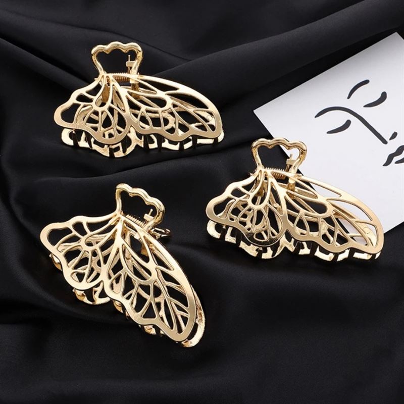 SOHO Metall-Schmetterlingshaarklammer – Gold – Haaraccessoires