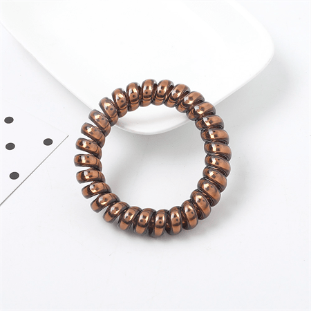 SOHO Metallic Spiral Hair elastics 3 pcs - Bronze - Hair Accessories | Fashiongirl