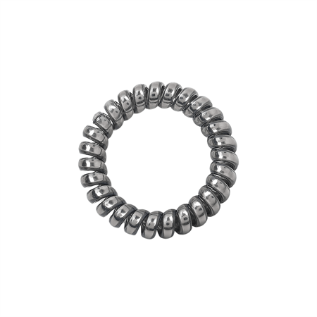 SOHO Metallic Spiral-Haarbänder 3 Stück – Metallgrau – Haaraccessoires | Fashiongirl