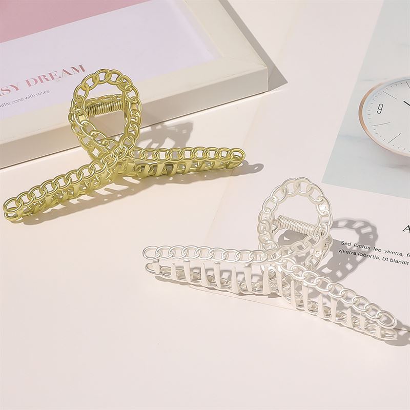 SOHO Monz Metal Hair Claw - Silver - Hair Accessories