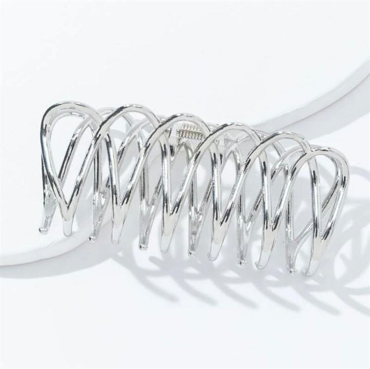 SOHO Olive Metal Hair Claw – Silber – Haaraccessoires