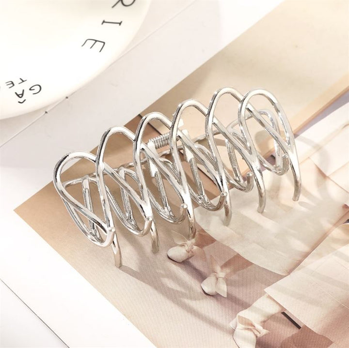 SOHO Olive Metal Hair Claw – Silber – Haaraccessoires