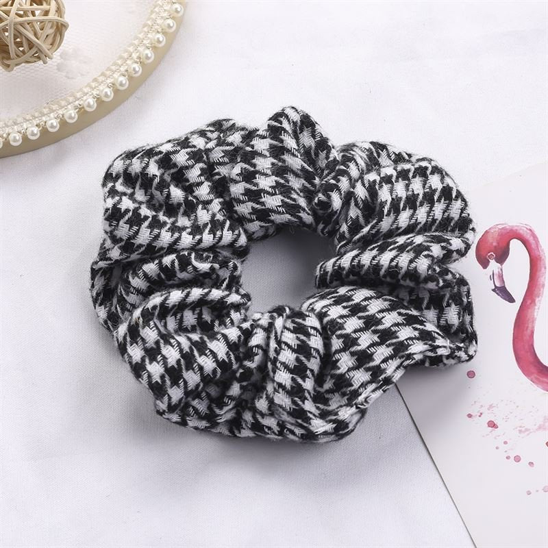 SOHO Pepita Scrunchie - Black - Hair Accessories