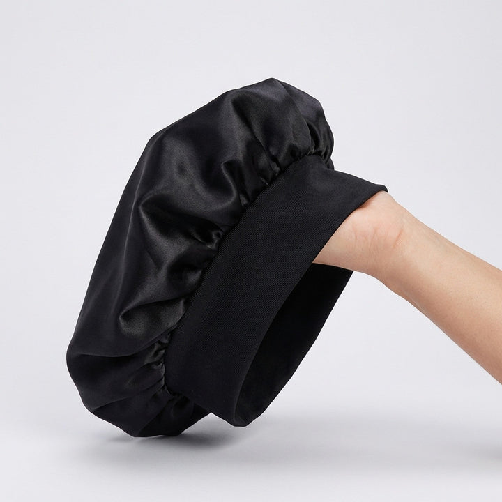 SOHO Safiya Satin Bonnet - Black - Hair Bonnets - SOHO