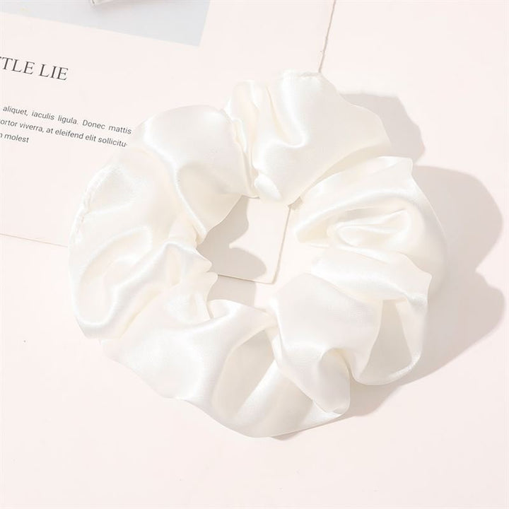 SOHO Satin Scrunchie - White - Hair Accessories