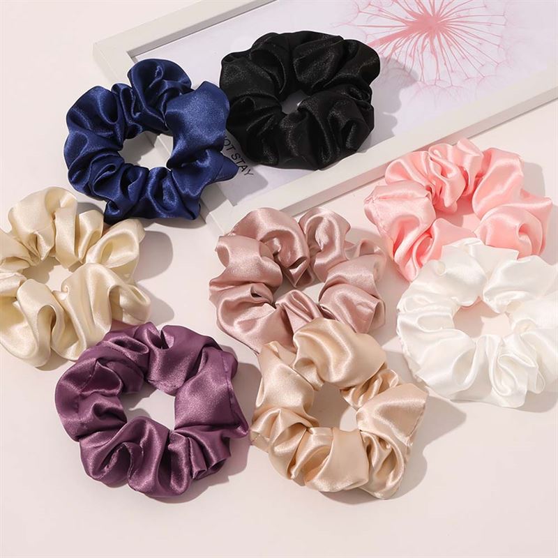 SOHO Satin Scrunchie - White - Hair Accessories