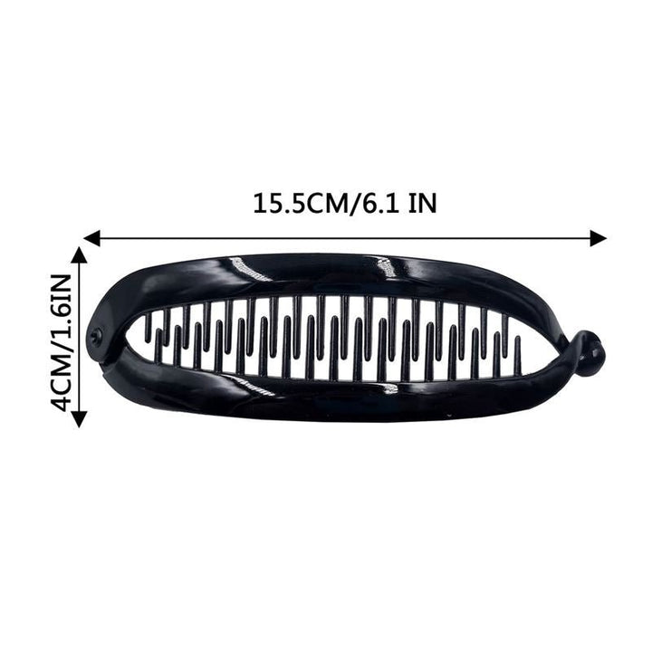 SOHO Slim Banana Hair Clip - Black - | Fashiongirl