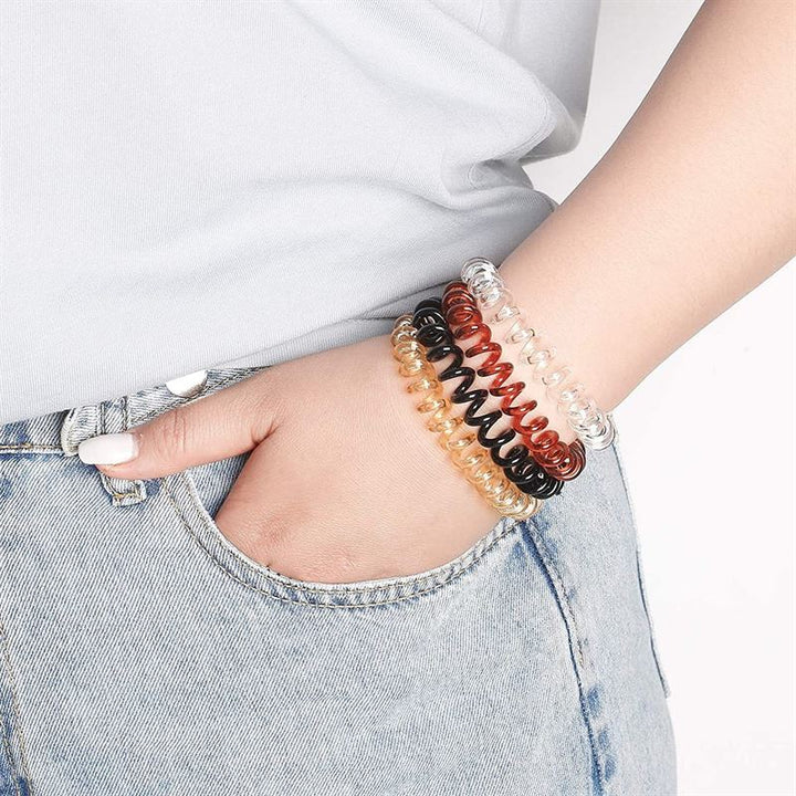 SOHO Spiral Hair elastics - Black (3 pcs) - Hair Accessories | Fashiongirl