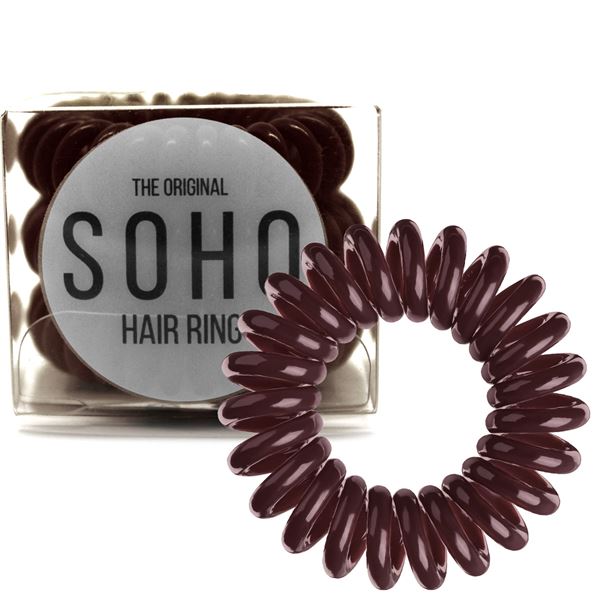SOHO Spiral Hair elastics - Brown (3 pcs) - Hair Accessories | Fashiongirl