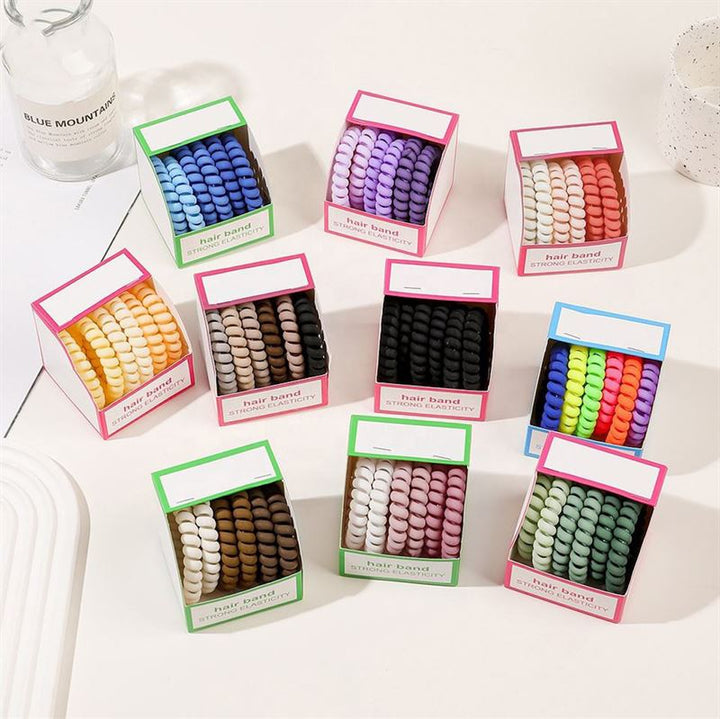 SOHO Thia Spiral-Haarbänder, 6 Stück – Earth – Haaraccessoires | Fashiongirl