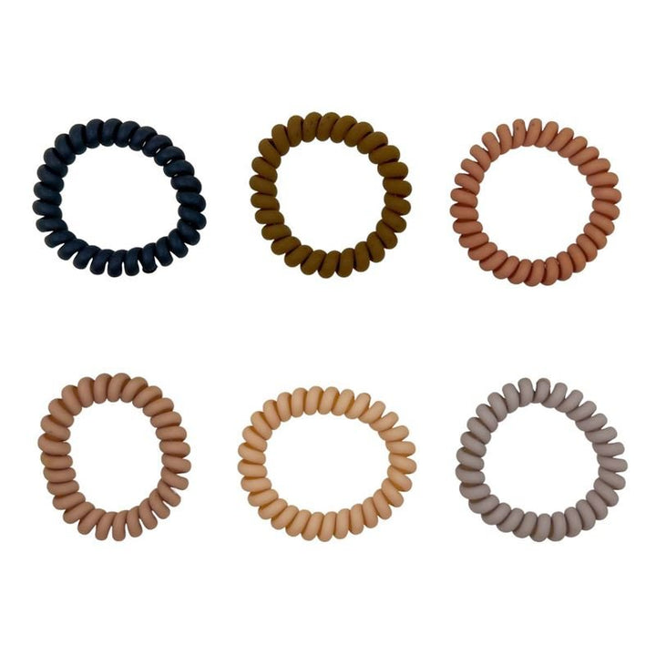 SOHO Thia Spiral-Haarbänder, 6 Stück – Earth – Haaraccessoires | Fashiongirl