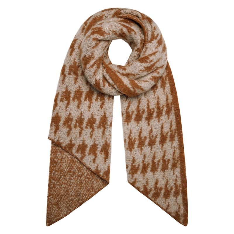 SOHO Zweifarbiger Schal 185 x 55 cm – Braun – | Fashiongirl