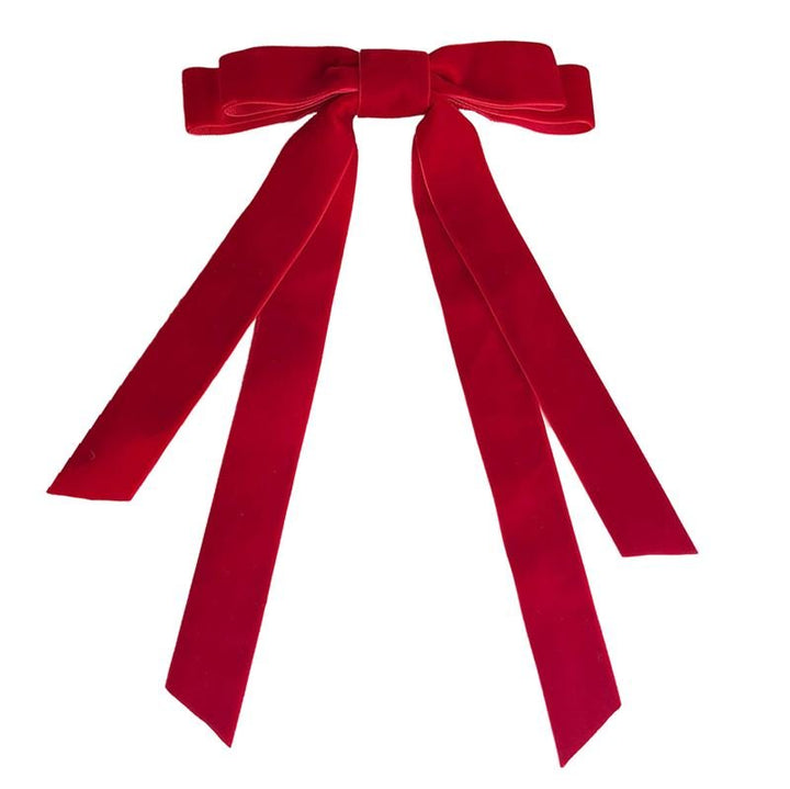 SOHO Vania Velvet Bow Hair Clip - Red - Hair Accessories | Fashiongirl